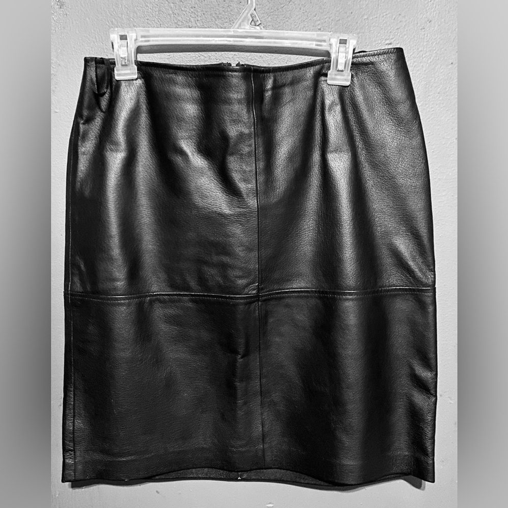 Newport News Black Leather Skirt- Size 12